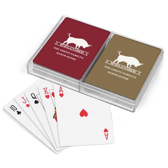 Ranch Welcome Banner Double Deck Playing Cards
